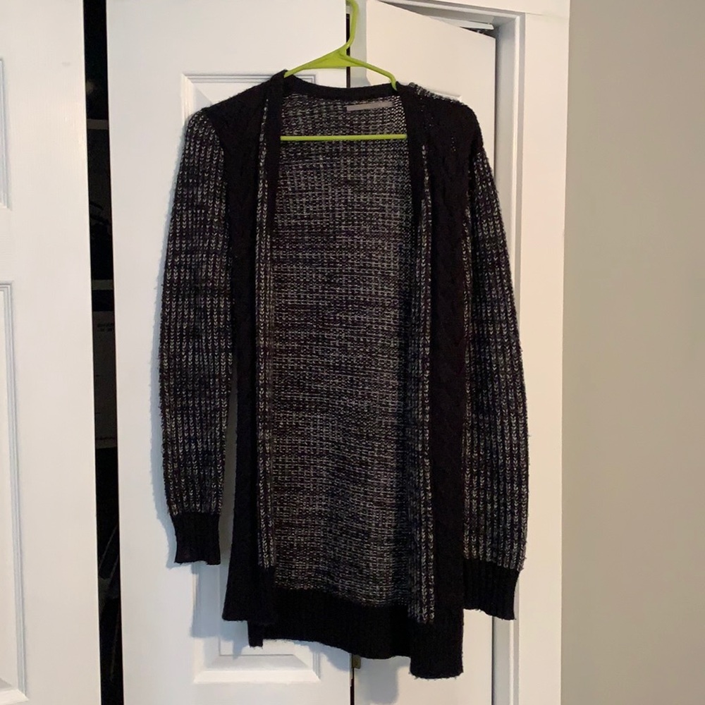 Size Medium black and grey braided sweater cardigan